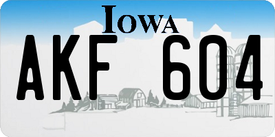 IA license plate AKF604