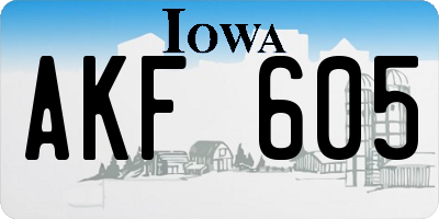 IA license plate AKF605