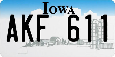 IA license plate AKF611