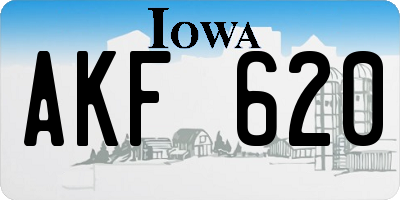 IA license plate AKF620