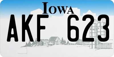 IA license plate AKF623
