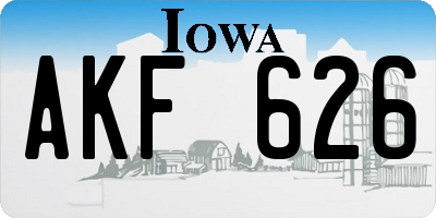 IA license plate AKF626