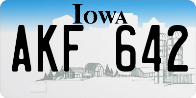IA license plate AKF642