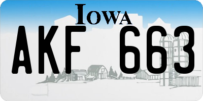 IA license plate AKF663
