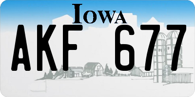 IA license plate AKF677