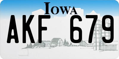 IA license plate AKF679