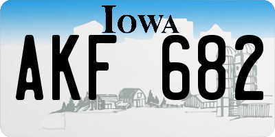 IA license plate AKF682