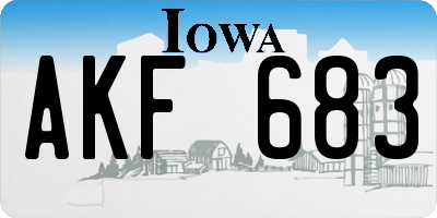 IA license plate AKF683