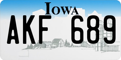 IA license plate AKF689