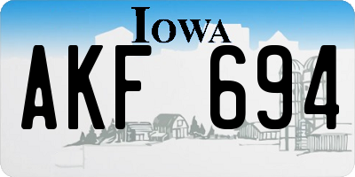 IA license plate AKF694