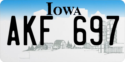 IA license plate AKF697