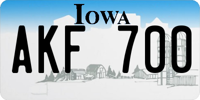IA license plate AKF700