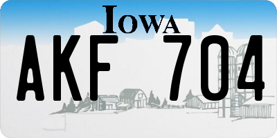 IA license plate AKF704