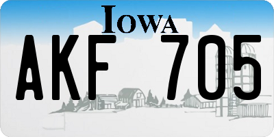 IA license plate AKF705