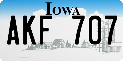 IA license plate AKF707