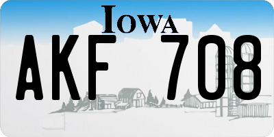 IA license plate AKF708