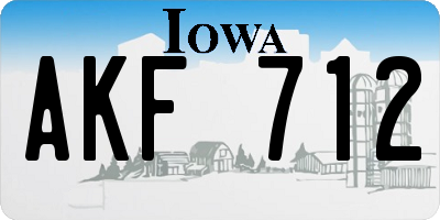IA license plate AKF712