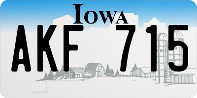 IA license plate AKF715