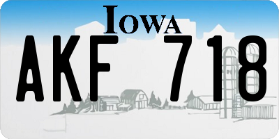 IA license plate AKF718