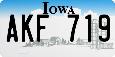 IA license plate AKF719