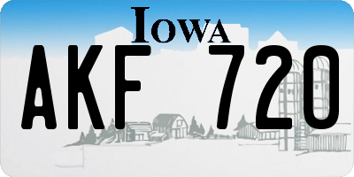 IA license plate AKF720
