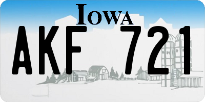 IA license plate AKF721