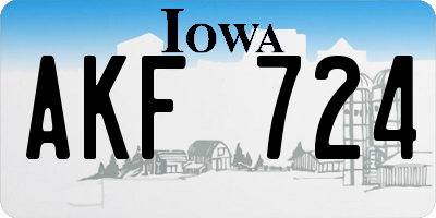 IA license plate AKF724