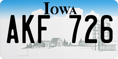IA license plate AKF726