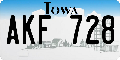 IA license plate AKF728
