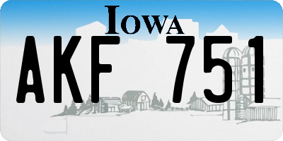 IA license plate AKF751