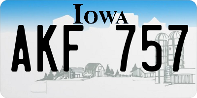 IA license plate AKF757