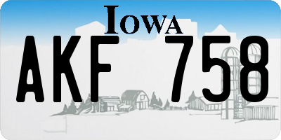 IA license plate AKF758