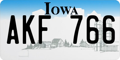 IA license plate AKF766