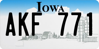 IA license plate AKF771
