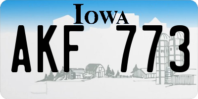 IA license plate AKF773