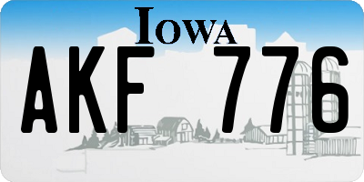 IA license plate AKF776