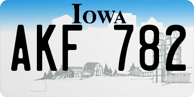 IA license plate AKF782