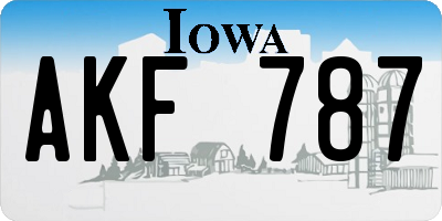 IA license plate AKF787