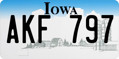 IA license plate AKF797