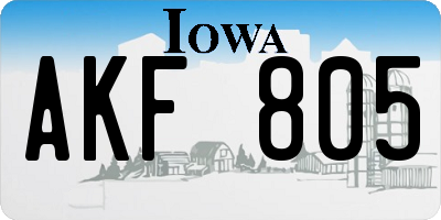 IA license plate AKF805