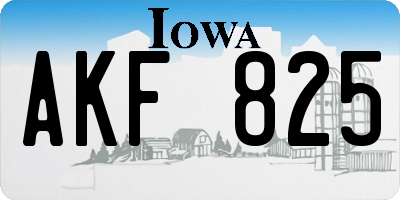 IA license plate AKF825