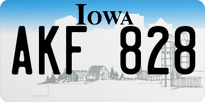 IA license plate AKF828