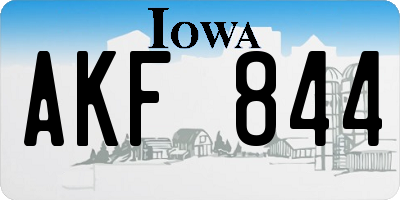 IA license plate AKF844
