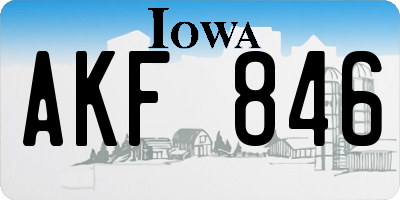 IA license plate AKF846