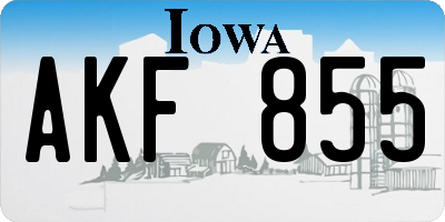 IA license plate AKF855