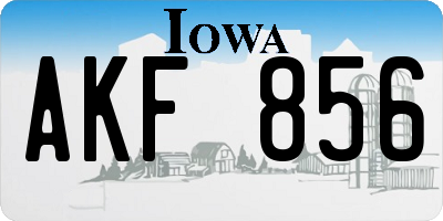 IA license plate AKF856