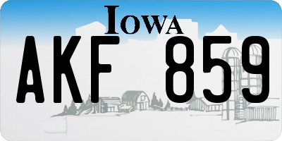 IA license plate AKF859