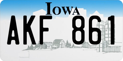 IA license plate AKF861