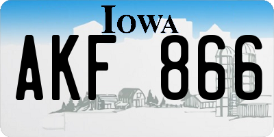 IA license plate AKF866