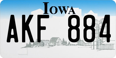 IA license plate AKF884